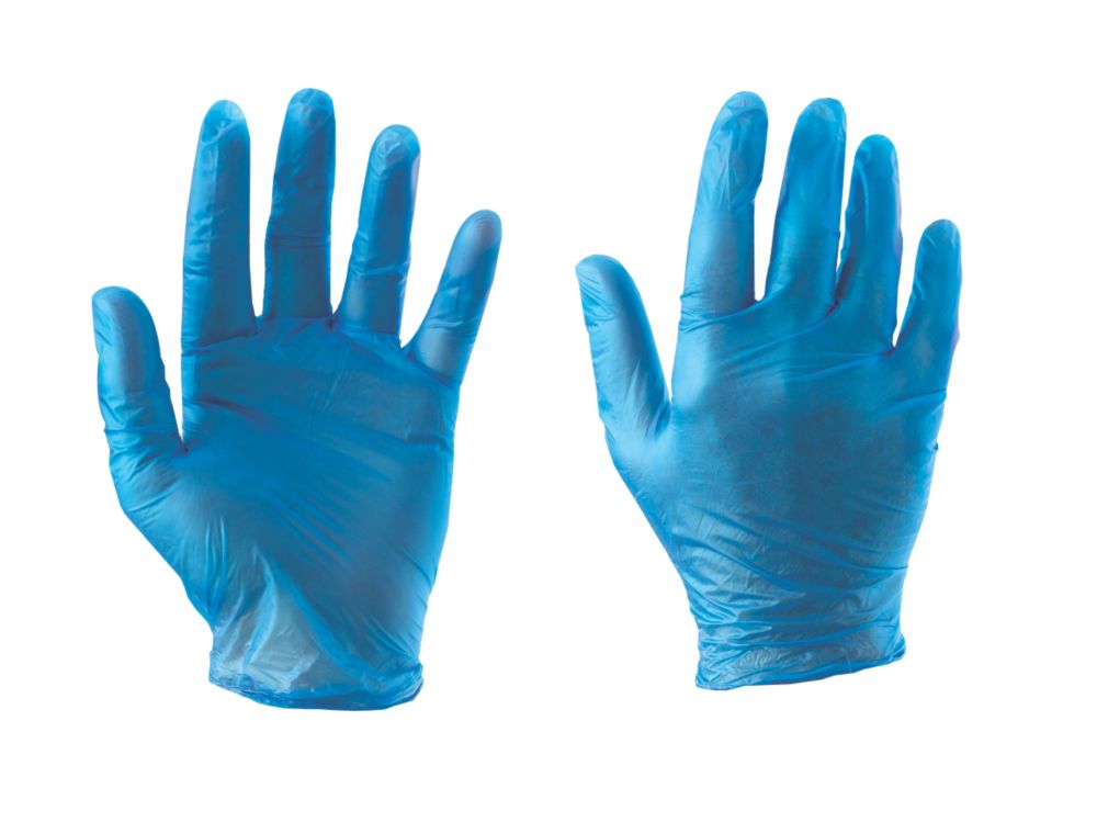 Blue Vinyl FIS Disposable Gloves (L) Pack of 100