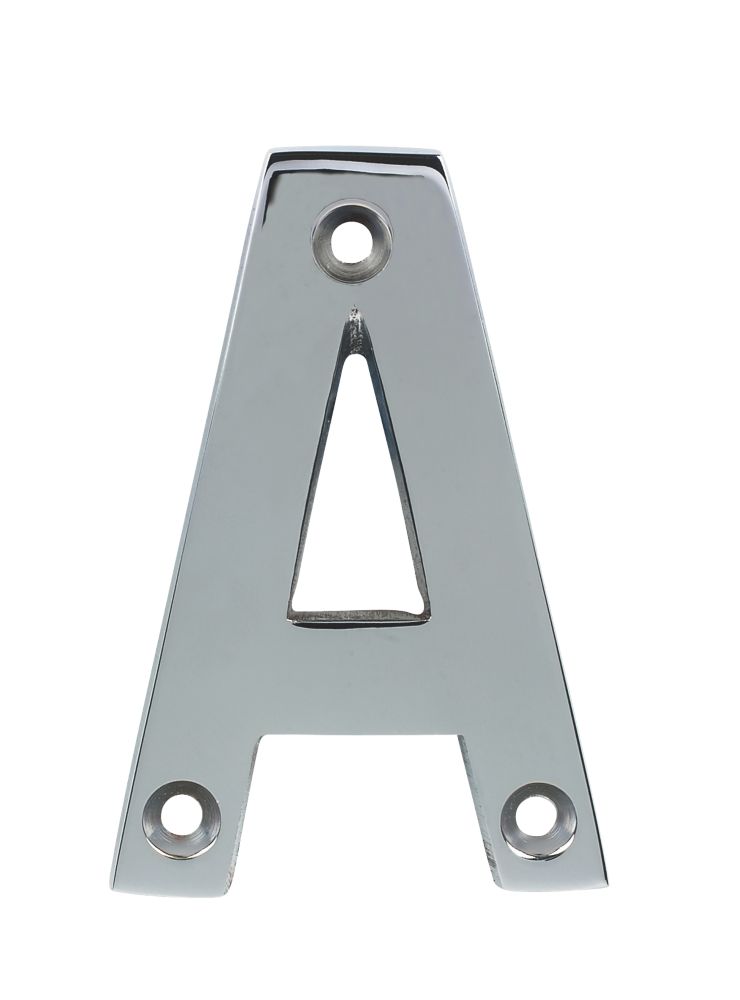 Polished Chrome Door Numeral Letter A - 75mm