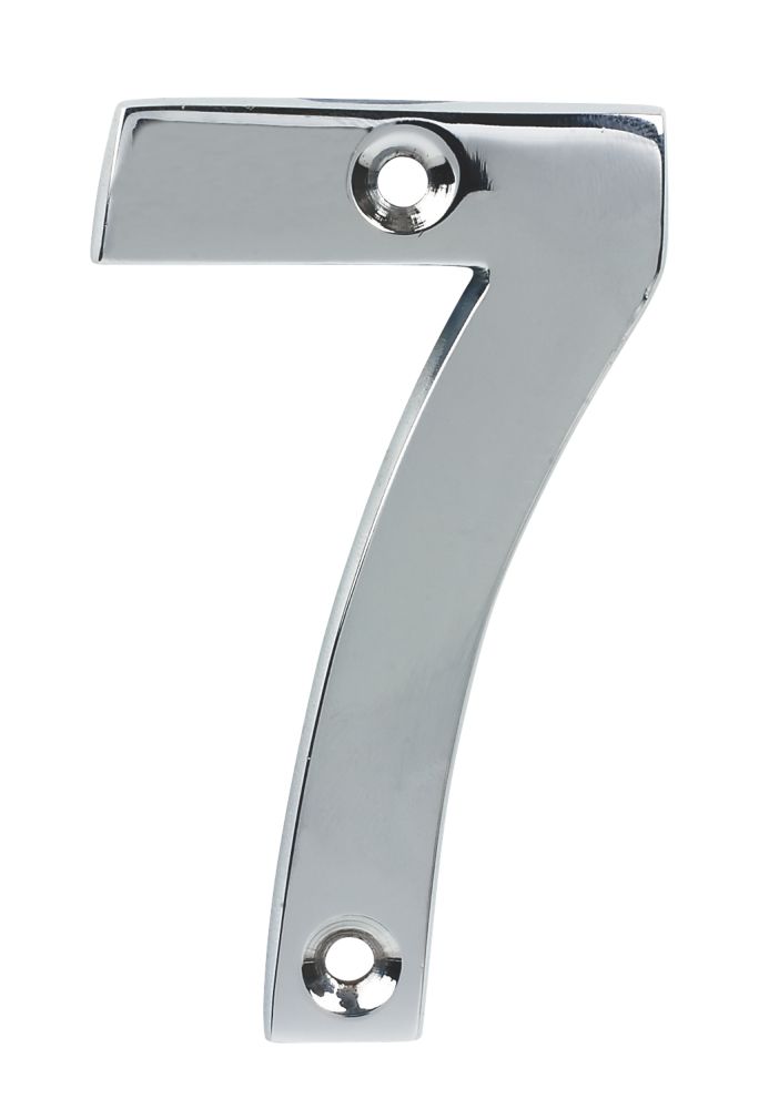 Polished Chrome Door Numeral No. 7 - 75mm