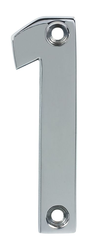 Polished Chrome Door Numeral No. 1 - 75mm