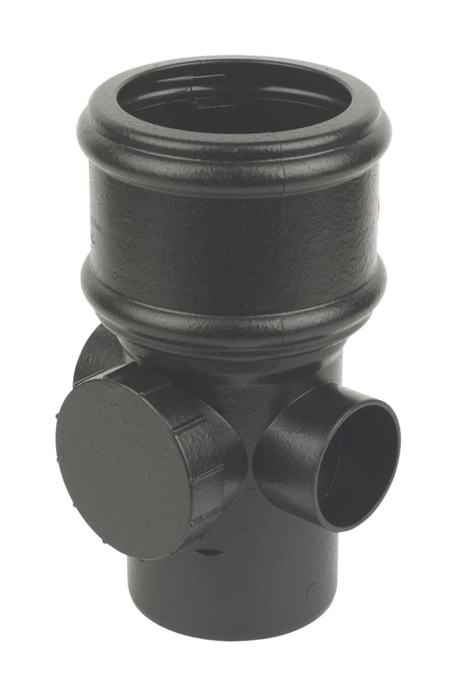 FloPlast SP274CI Cast Iron Effect Access Pipe Socket Spigot Black 110mm