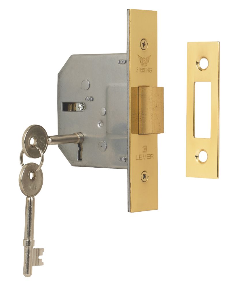 Sterling 3 Lever Mortice Deadlock Brass 2quot 64mm