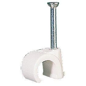 Tower Round Cable Clips 9 10mm White Pack of 100