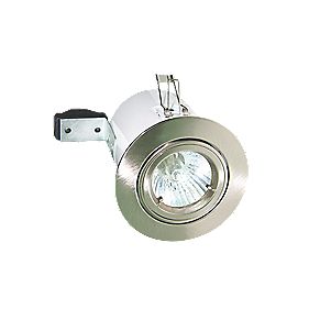 Robus Adjustable Round Fire Rated Downlight Brushed Chrome 240V