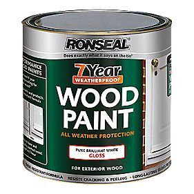 Ronseal 7 Year Wood Paint Pure Brilliant White Gloss 25Ltr