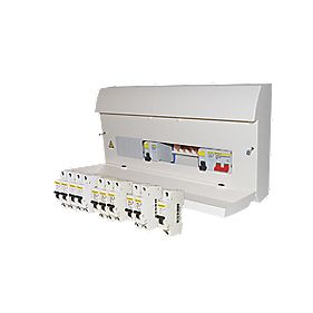 Square D 12 Way Dual RCD Consumer Unit with 2 x 80A RCDs and 10 MCBs