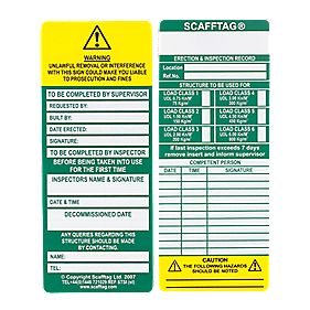 Scafftag Standard Inspection Inserts Pack of 10