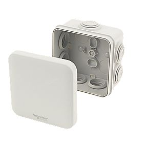 7 Terminal Junction Box with Knockouts Grey 95 x 95 x 45mm