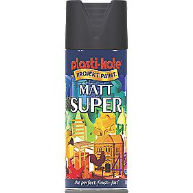 Plasti Kote Super Multipurpose Matt Spray Paint 400ml Matt Black