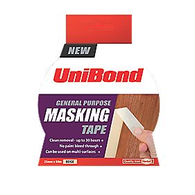 UniBond Masking Tape 30hr Clean Peel 25mm x 50m