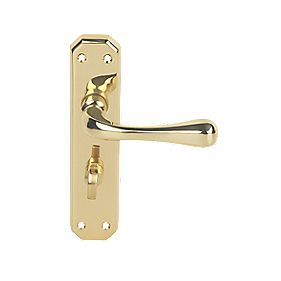 Carlisle Brass Eden Lever on Backplate WC Door Handle Polished Brass