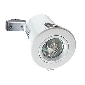 Robus RF101 01 Fixed Round Low Voltage Fire Rated Downlight White 12V