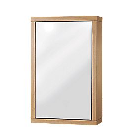 Croydex Unfold 39N39 Fit Single Door Bathroom Cabinet Oak Effect 450 x 700mm