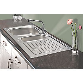Franke Kitchen Sink and Tap Stainless Steel 1 Bowl and Drainer 965 x 500mm
