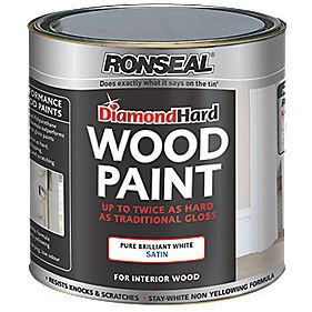 Ronseal Diamond Hard Wood Paint Pure Brilliant White Satin 25Ltr