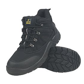 Amblers Steel Lightweight Hiker Style Safety Boots Black 9