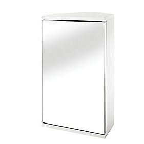 Croydex Simplicity 1 Door Bathroom Corner Cabinet White 300 x 240 x 500mm