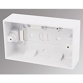 Marbo 2 Gang Surface Pattress Box White 47mm