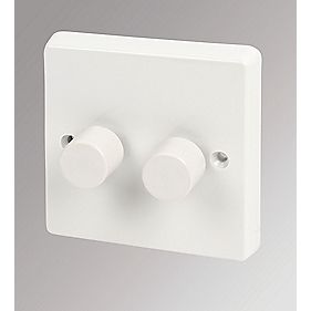 Crabtree 2 Gang 250W Moulded Dimmer Switch