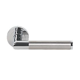 Carlisle Brass Ambar Lever on Rose Handle Polished Chrome and Stainless Steel