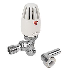 Pegler Terrier II White and Chrome TRV and Elbow 15mm Angled