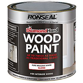 Ronseal Diamond Hard Wood Paint Pure Brilliant White Gloss 25Ltr