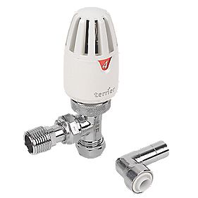 Pegler Terrier II White and Chrome TRV and Elbow 10mm Angled