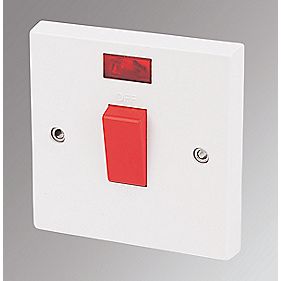 Marbo 1 Gang 45A DP Cooker Shower Switch with Neon White
