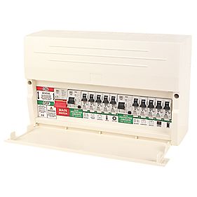 MK Sentry 10 Way Dual RCD Board with 2 RCDs and 10 MCBs