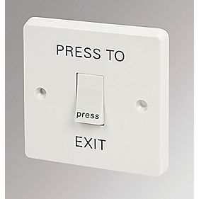 Crabtree 1G 2W Retractive Switch marked 39Press to Exit39