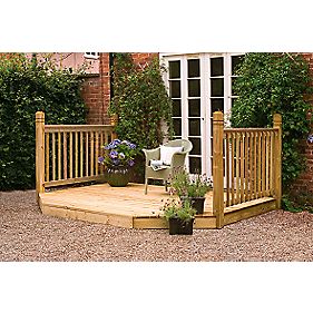 Larchlap Patio Extension Decking Kit Base and Balustrade 30 x 24m