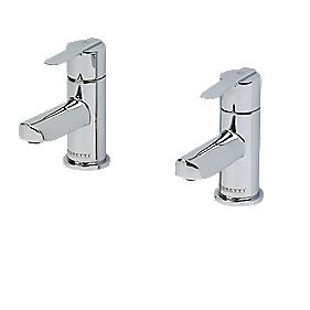Moretti Avanti Bathroom Basin Taps Chrome Plated Pair
