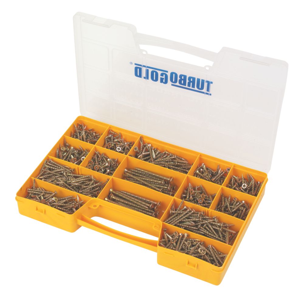 TurboGold Woodscrews Trade Case 1000Pcs