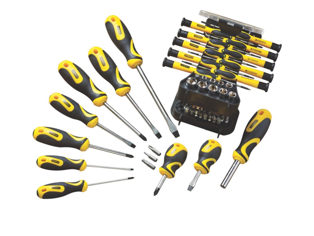 Stanley Screwdriver Set 51 Pc Bits Torx Pozi Slotted Phillips Hex