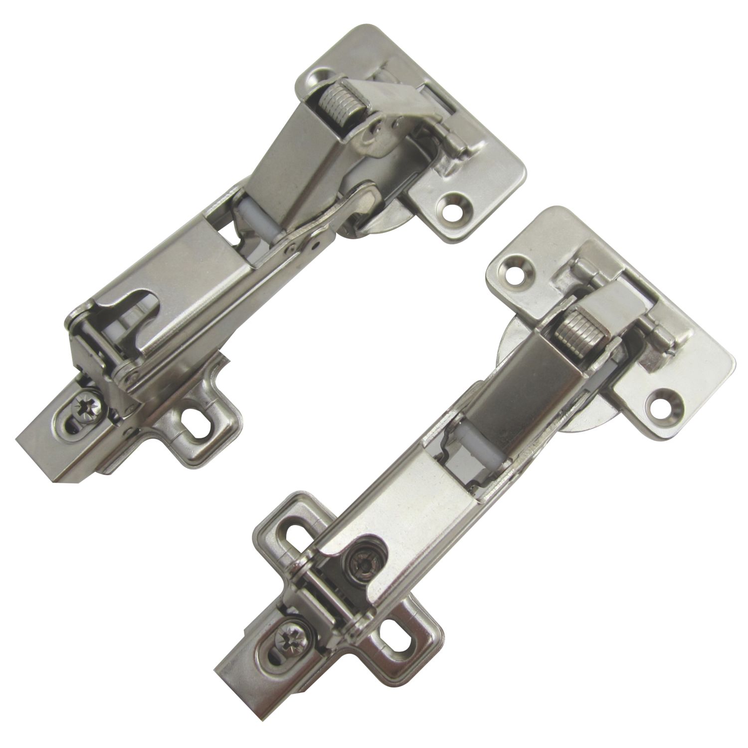 Nickel 165° Soft-Close Clip-On Concealed Hinges 136mm 2 Pack (10084)