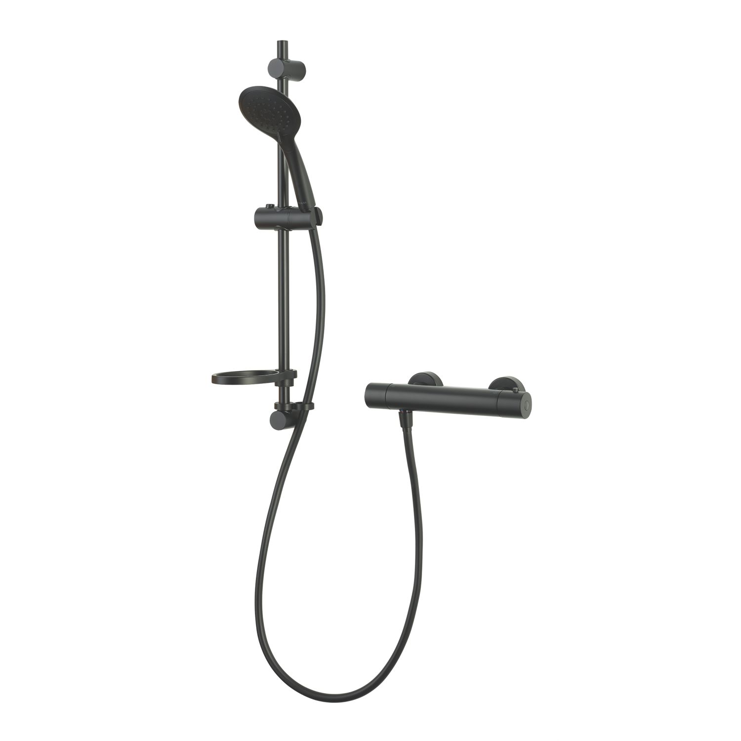 Aqualisa Sierra Rear-Fed Exposed Matt Black Thermostatic Bar Mixer Shower (101KN)