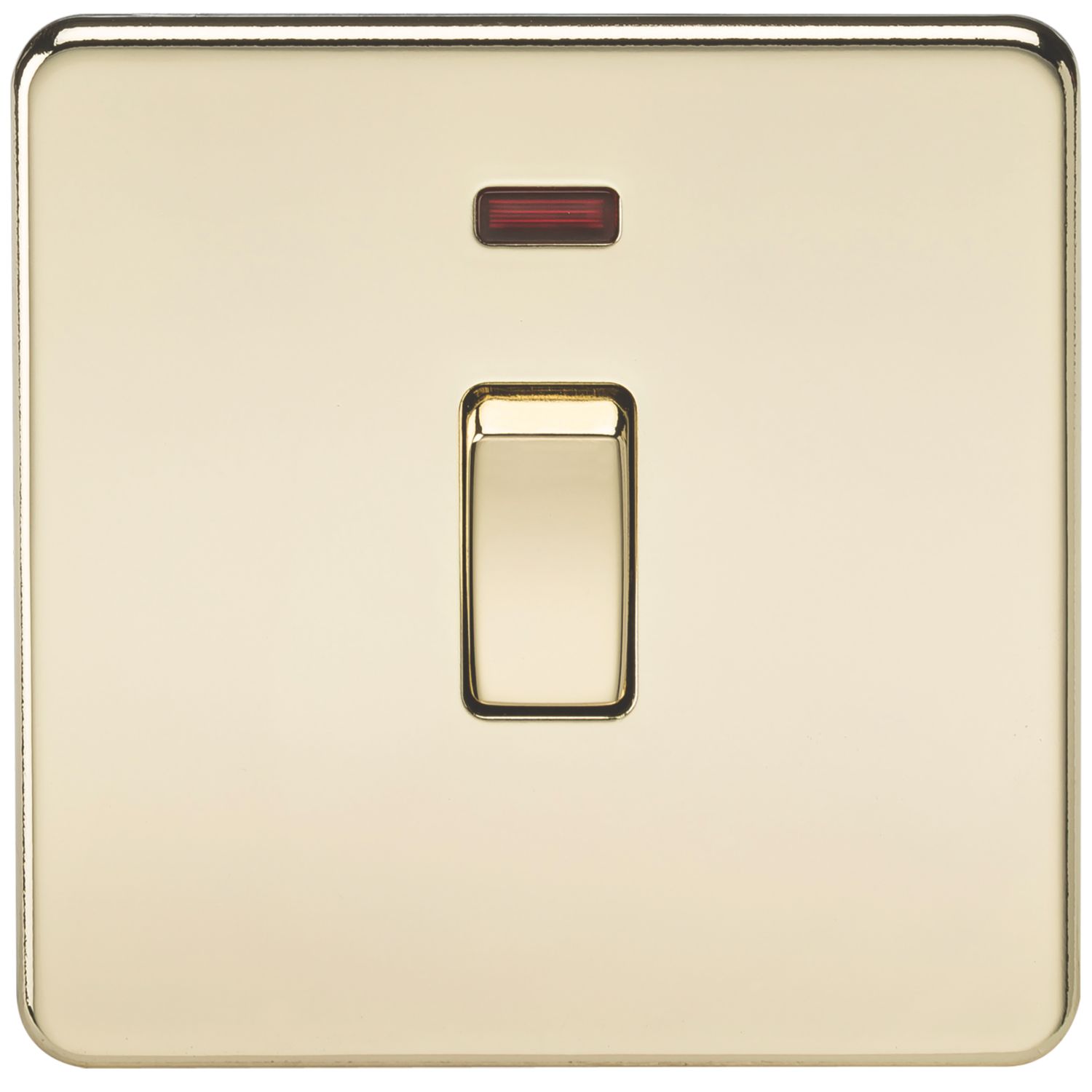 Knightsbridge 20A 1-Gang DP Control Switch Polished Brass with LED (102TY)