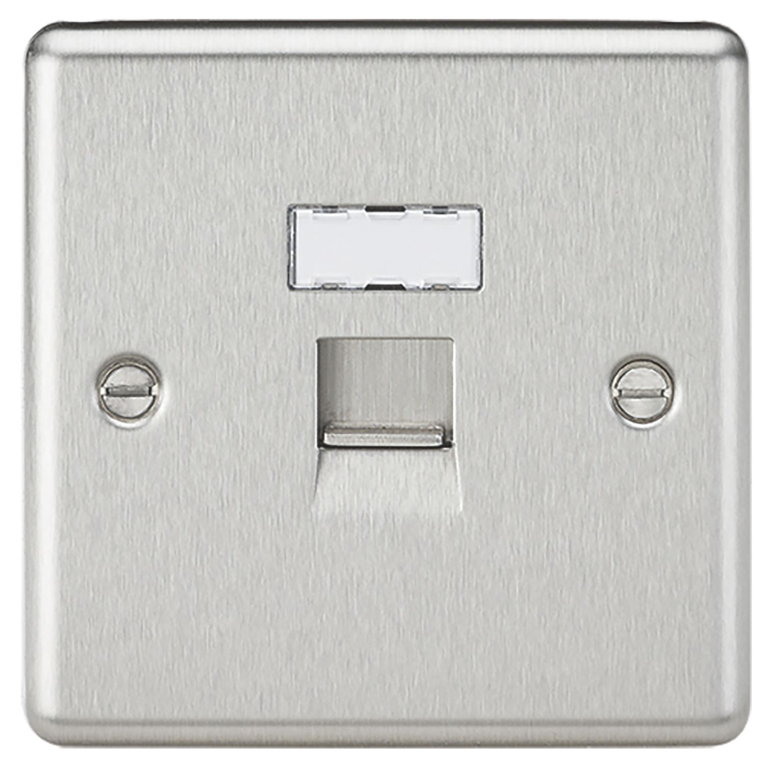 Knightsbridge 1-Gang RJ45 Ethernet Socket Brushed Chrome (104TX)
