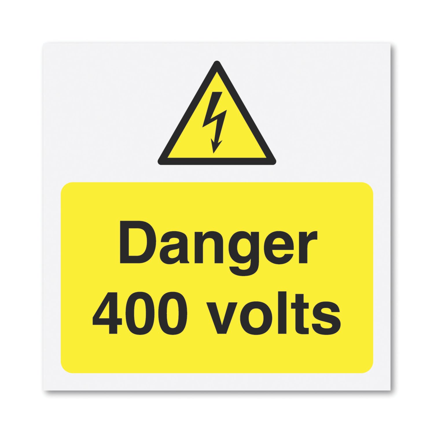 Essentials 'Danger 400V' Electrical Warning Labels 75mm x 75mm 25 Pack (104YU)
