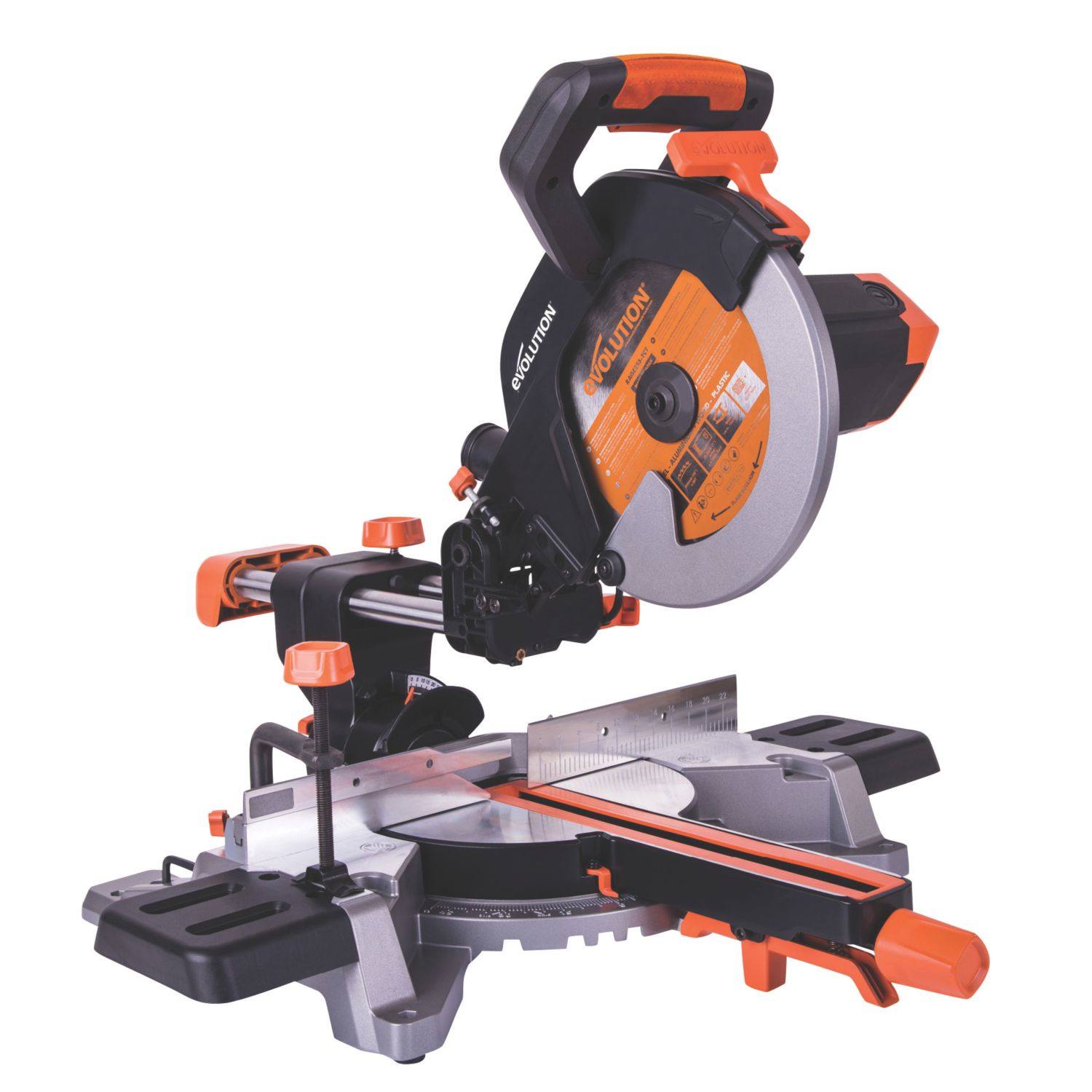 Evolution R255SMS 255mm Electric Single-Bevel Sliding Multi-Material Mitre Saw 220-240V (1062X)
