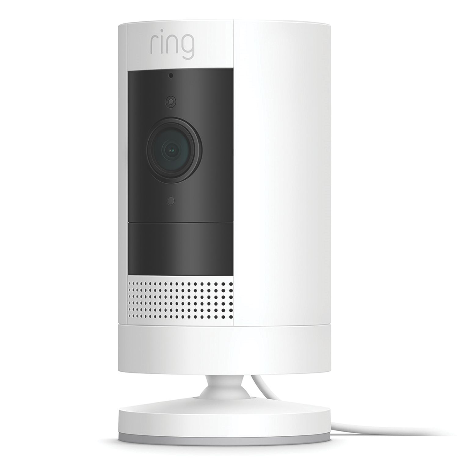 Ring Stick Up Mains-Powered White Wireless 1080p Indoor & Outdoor Round Smart Camera (107HE)