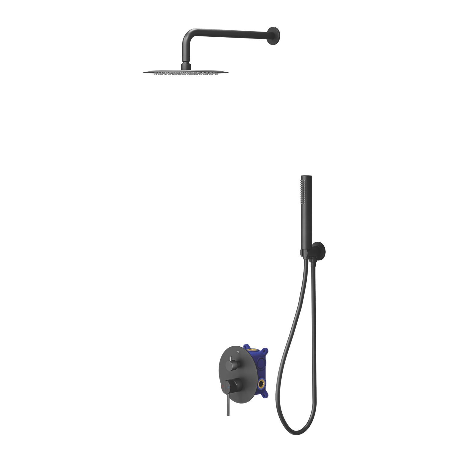 Swirl Melba Rear-Fed Concealed Black Multi-Head Shower (107KH)