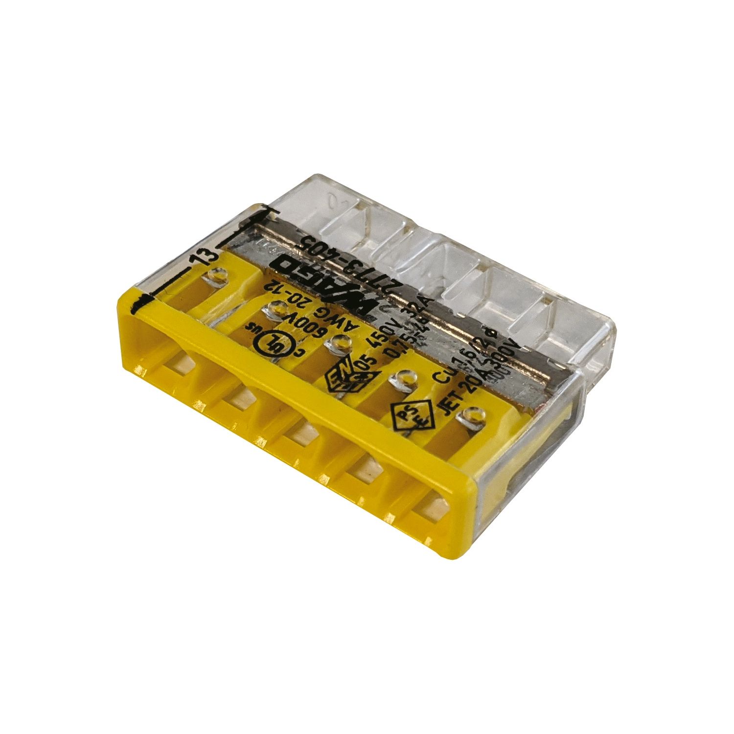 Wago 2773-405 32A 5-Way Push-Wire Connectors 60 Pack (107PF)