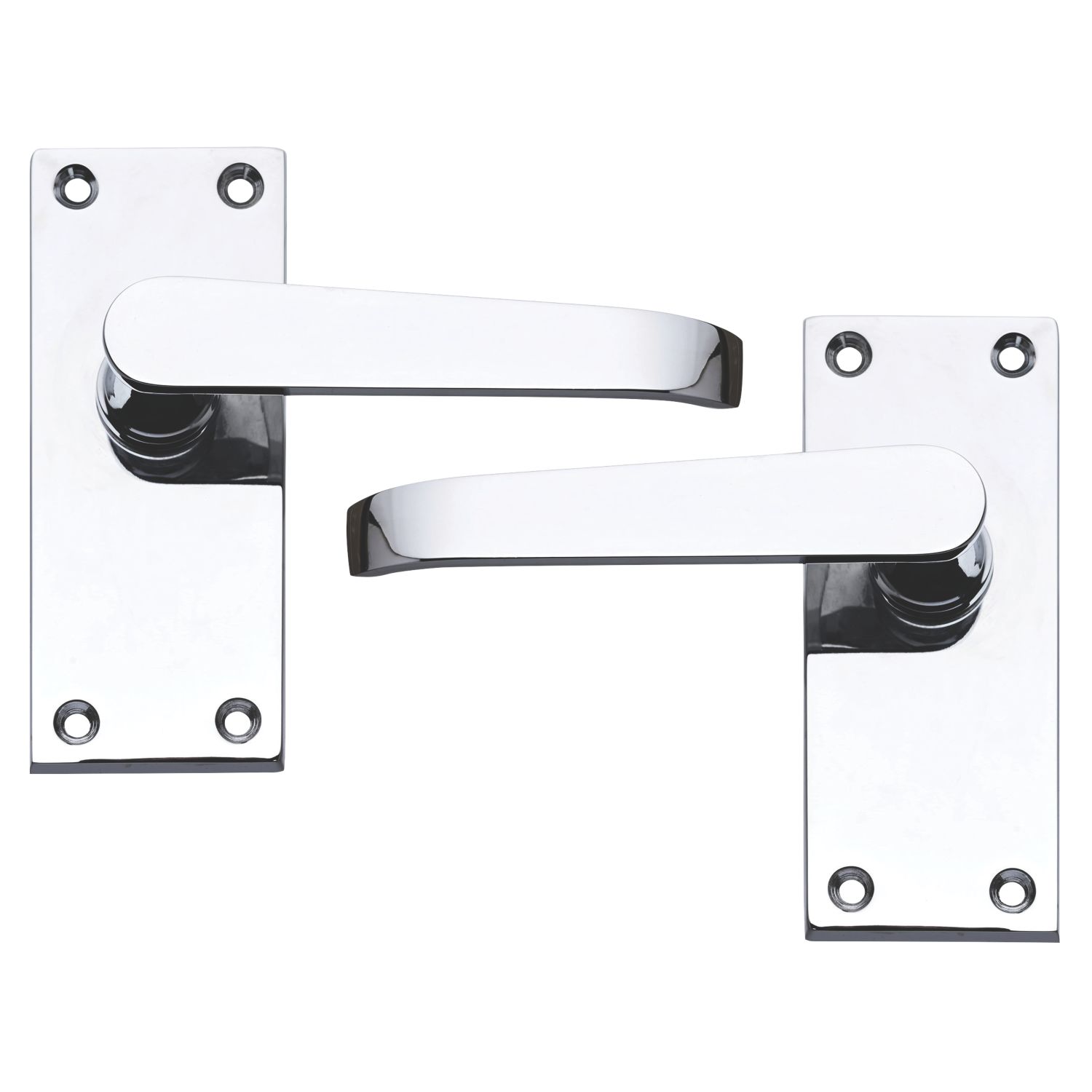Smith & Locke Fire Rated Latch Door Handles Pair Polished Chrome 5 Pack (109PG)