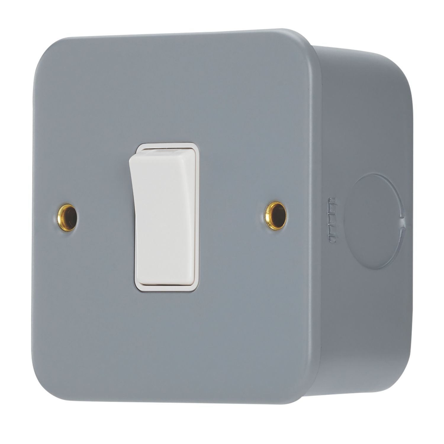 Contactum 10AX 1-Gang 2-Way Metal Clad Light Switch with White Inserts (109RP)