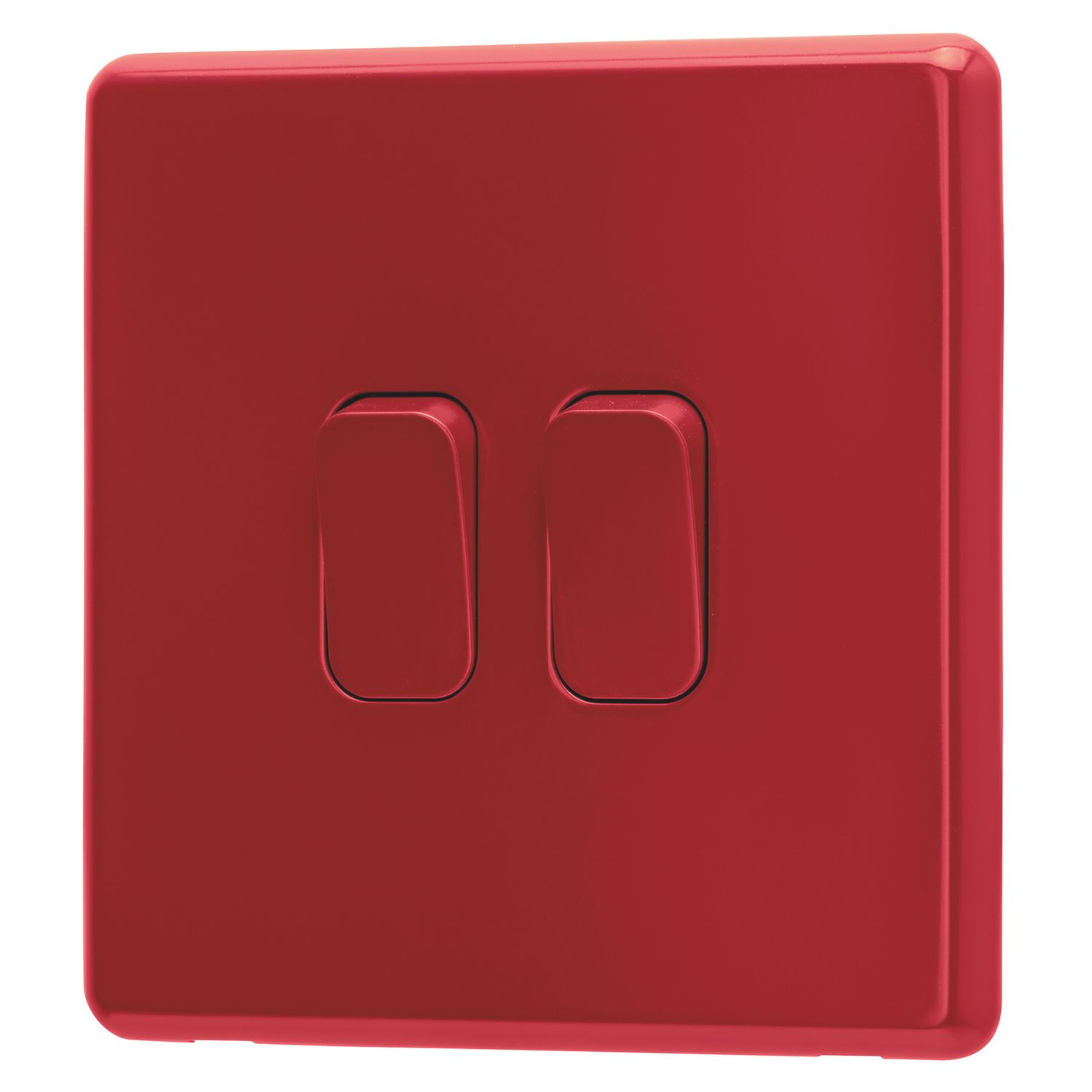 Arlec 10A 2-Gang 2-Way Light Switch Red (109RU)