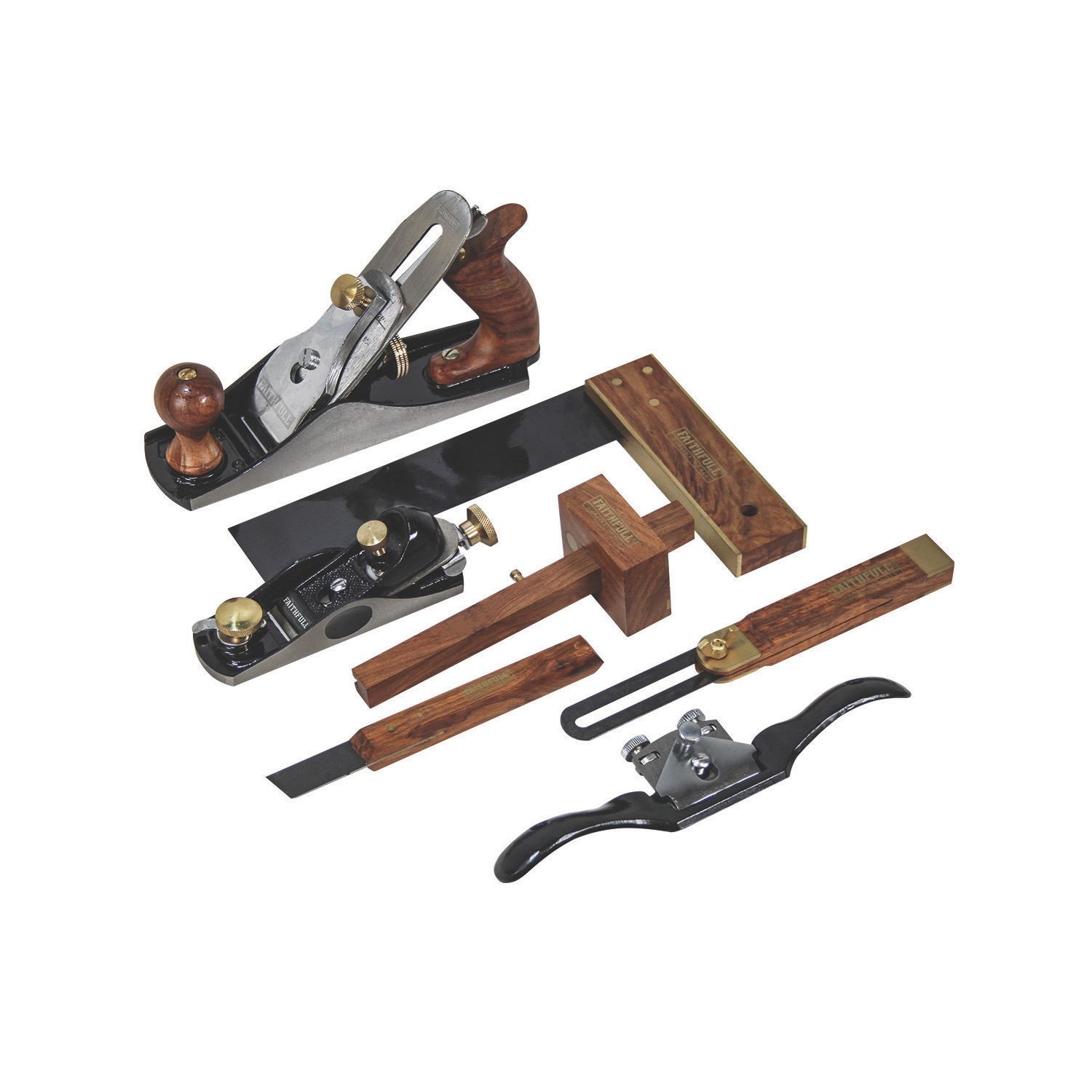 Faithfull Carpenters Woodworking Plane & Tools 7 Piece Set (110HL)