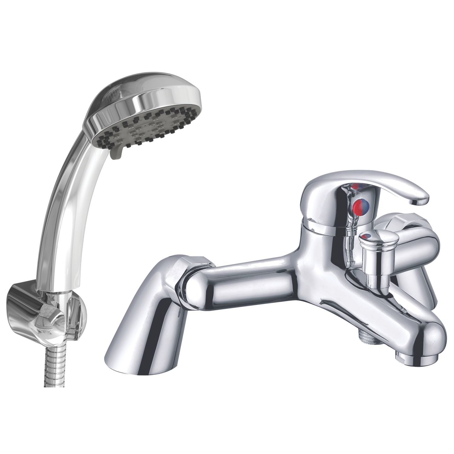 ETAL Loop Polished Chrome 133mm Deck Mounted Dual Control Manual Shower Mixer Tap (110KG)