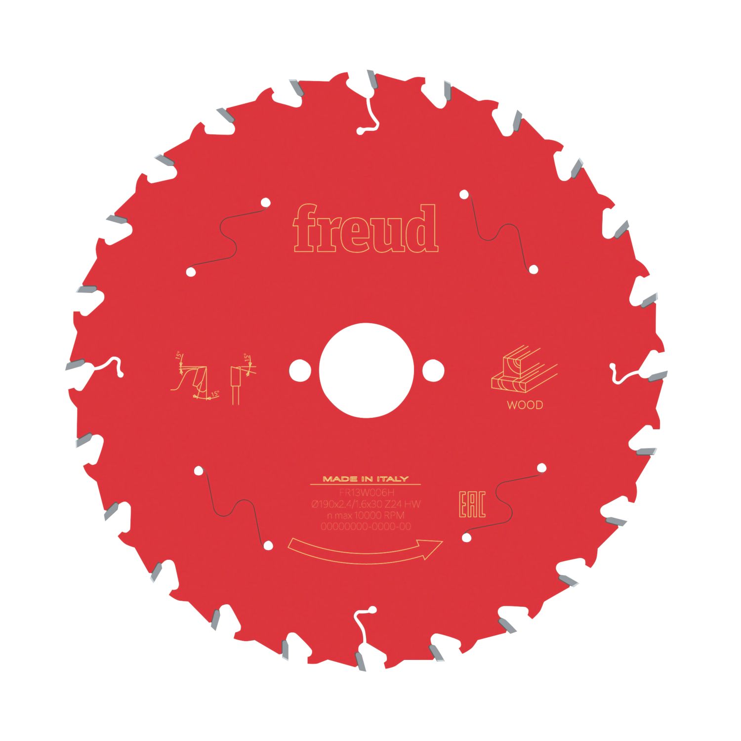 Freud Wood Circular Saw Blade 190mm x 30mm 24T (110KJ)
