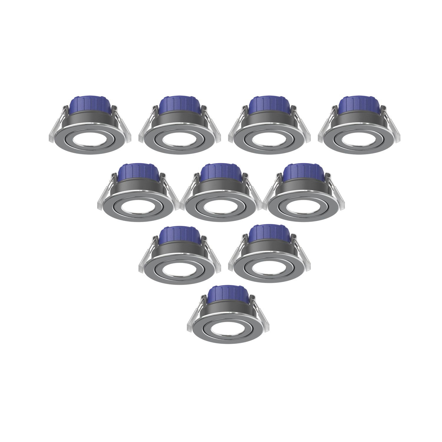 LAP Chaac Tilt Fire Rated LED Downlights Polished Chrome 5.5W 600lm 10 Pack (110RE)